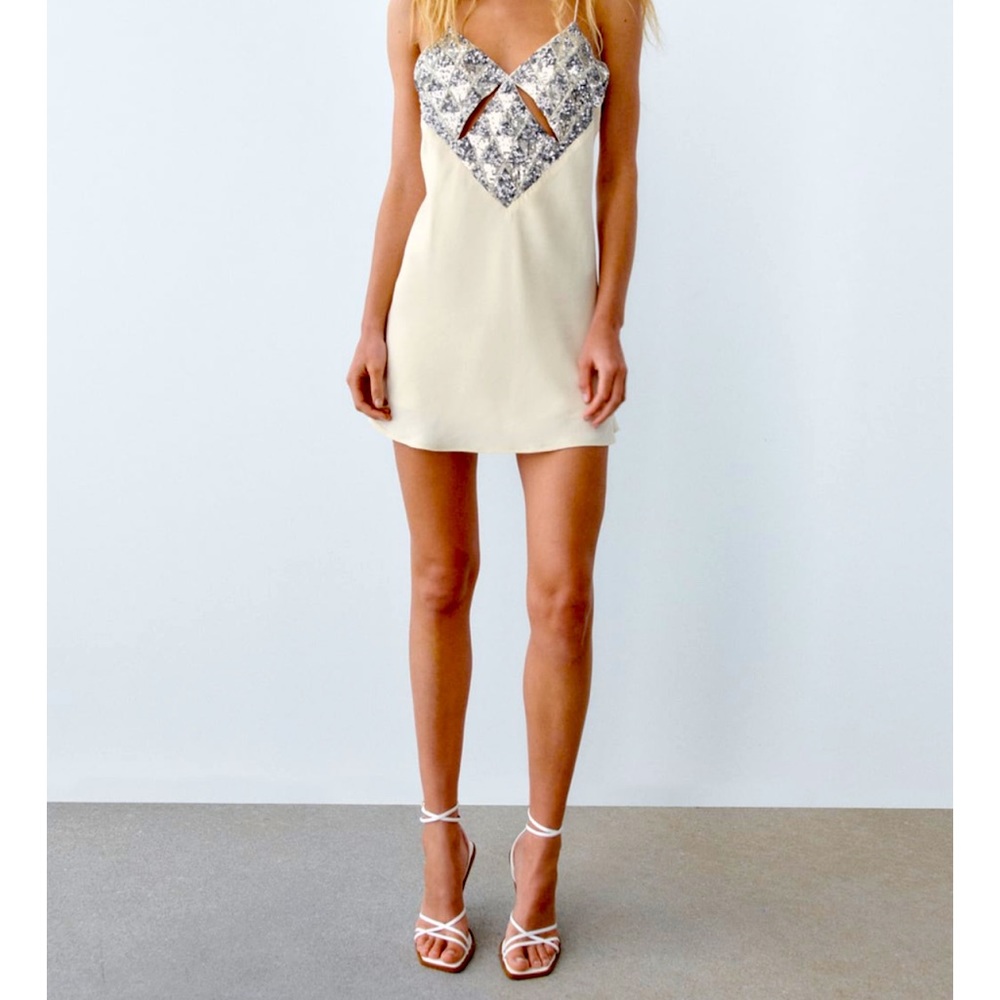 Zara Satin and Sequin Mini
